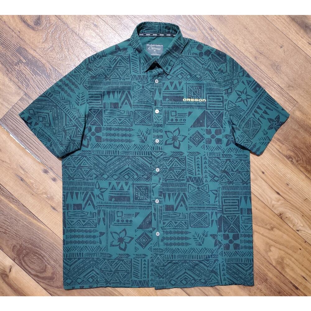 Oregon Ducks Men's Medium Button Down Short Sleeve Hawaiian Shirt Chiliwear NCAA